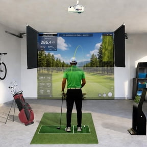 IMPACT SPORTS Motorized Golf Simulator Screen & Enclosure for Garage Ceiling Mounted Retractable Golf Impact Screen System with Remote Control, Full Indoor Practice Setup