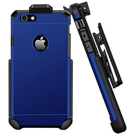 IMPACTSTRONG Compatible for iPhone 6/6s - Belt Clip Case Heavy Duty Dual Layer Protection Cover and Holster Belt Clip Combo (Navy Blue)