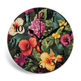 IMPCOKRU 10 inch Round Wall Clock,Tropical Plant Style,Silent Non
