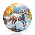 IMPCOKRU 12 inch Round White Wall Clock,3D Dinosaur Jungle Landscape