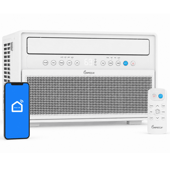 IMPECCA 15000 BTU Super Quiet Window Air conditioner, INVERTER, WiFi, Slide-out Chassis, E-Star 115V