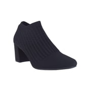 IMPO Womens Black Knit Cushioned Stretch Nancia Almond Toe Block Heel Slip On Booties 10 M