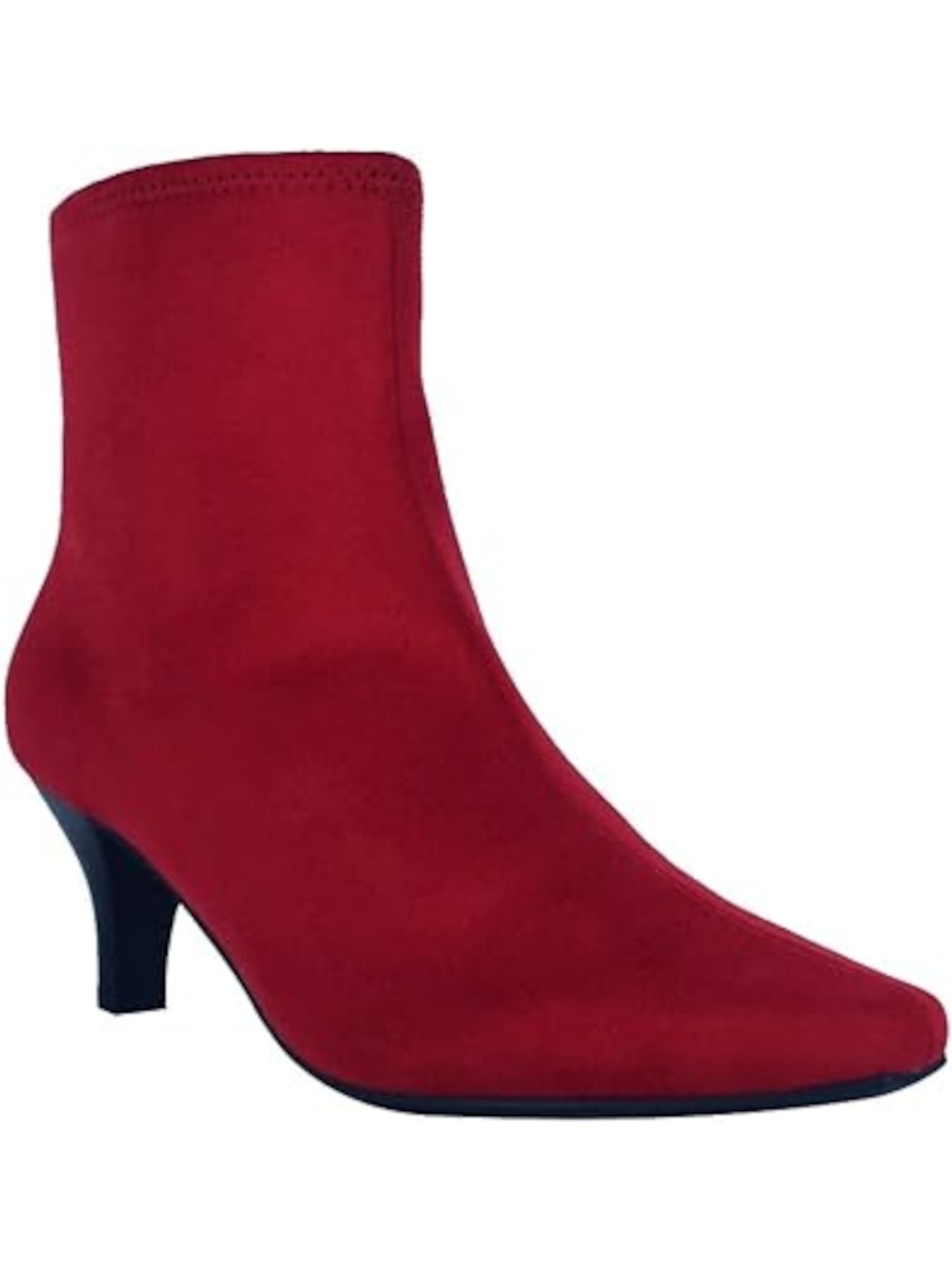 ALFANI Womens Burgundy Cushioned Stretch Jacklynne Pointed Toe Stiletto Zip-Up Dress Booties M