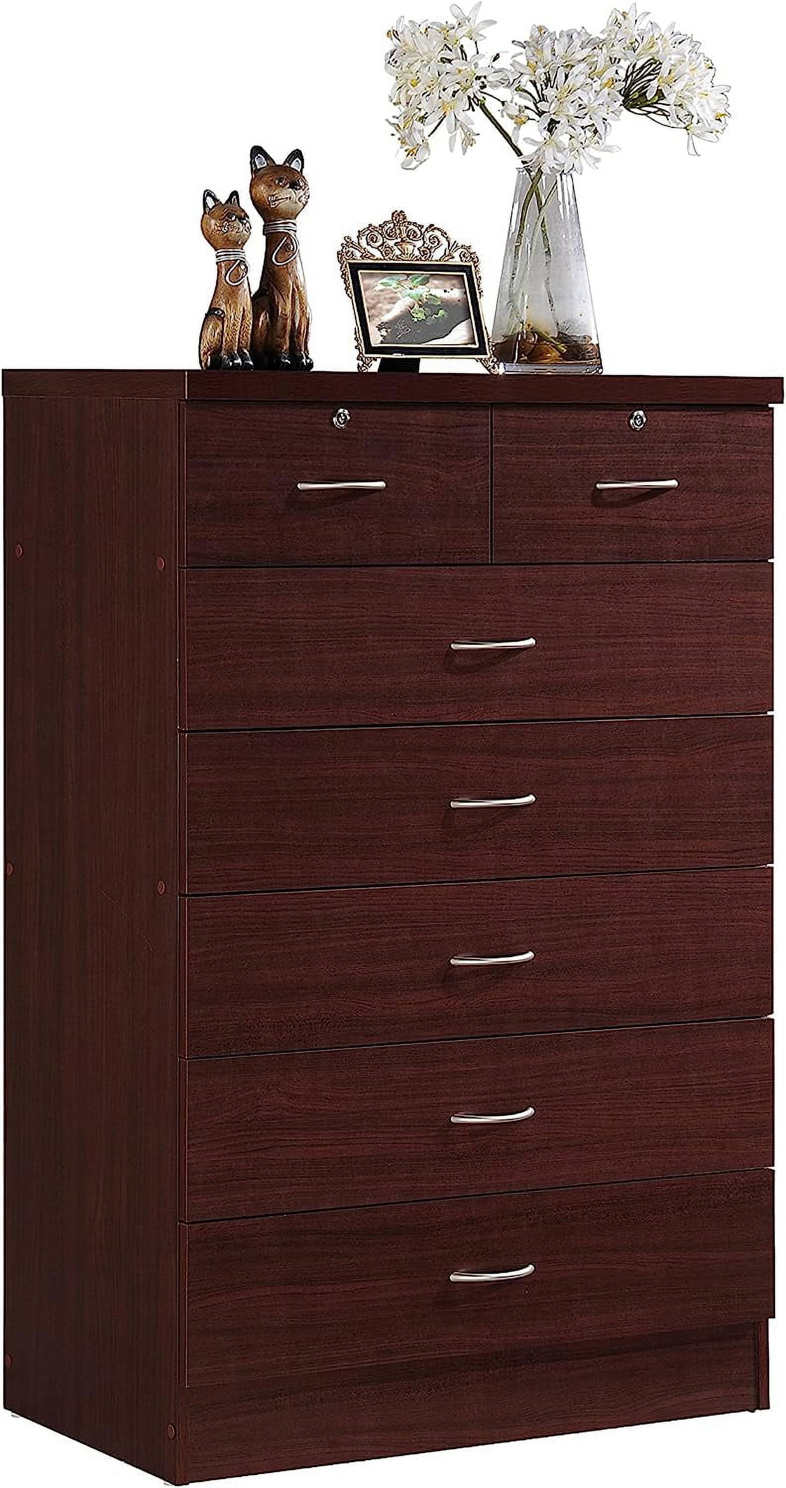 IMPORT HI70DR Black 7 with Locks On 2Top Chest of Drawers