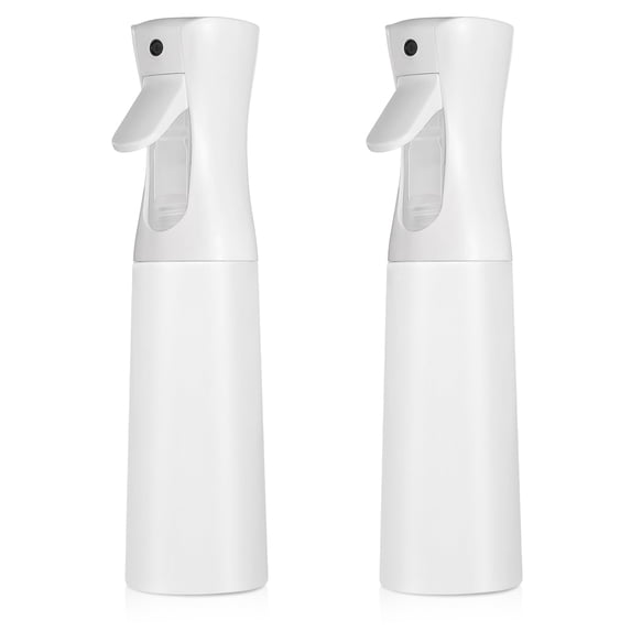 IMPORX Continuous Spray Bottle for Hair (10.1oz/300ml) 2 Pack White Home Essentials Spray Bottles For Cleaning Empty Ultra Fine Water Mister Sprayer For Hairstyling Garden Plants Curly Hair Etc