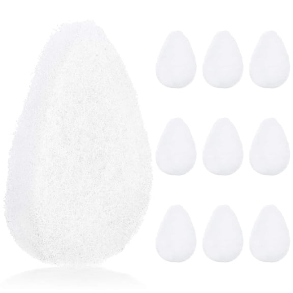 10 Pack Facial Sponge for Daily Deep Cleansing - Regular Buff Style Exfoliating Pads for Removing Dead Skin, Dirt & Makeup - Normal to Oily - Reusable Puf - White