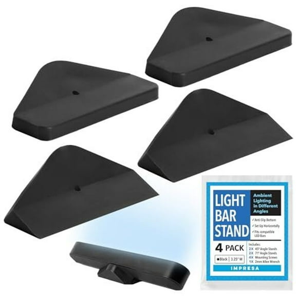 IMPRESA 4 Pack Ambient Lighting  Angled No-Slip Feet & Mood Stand for Philips Hue Light Bar (Play Compatible)