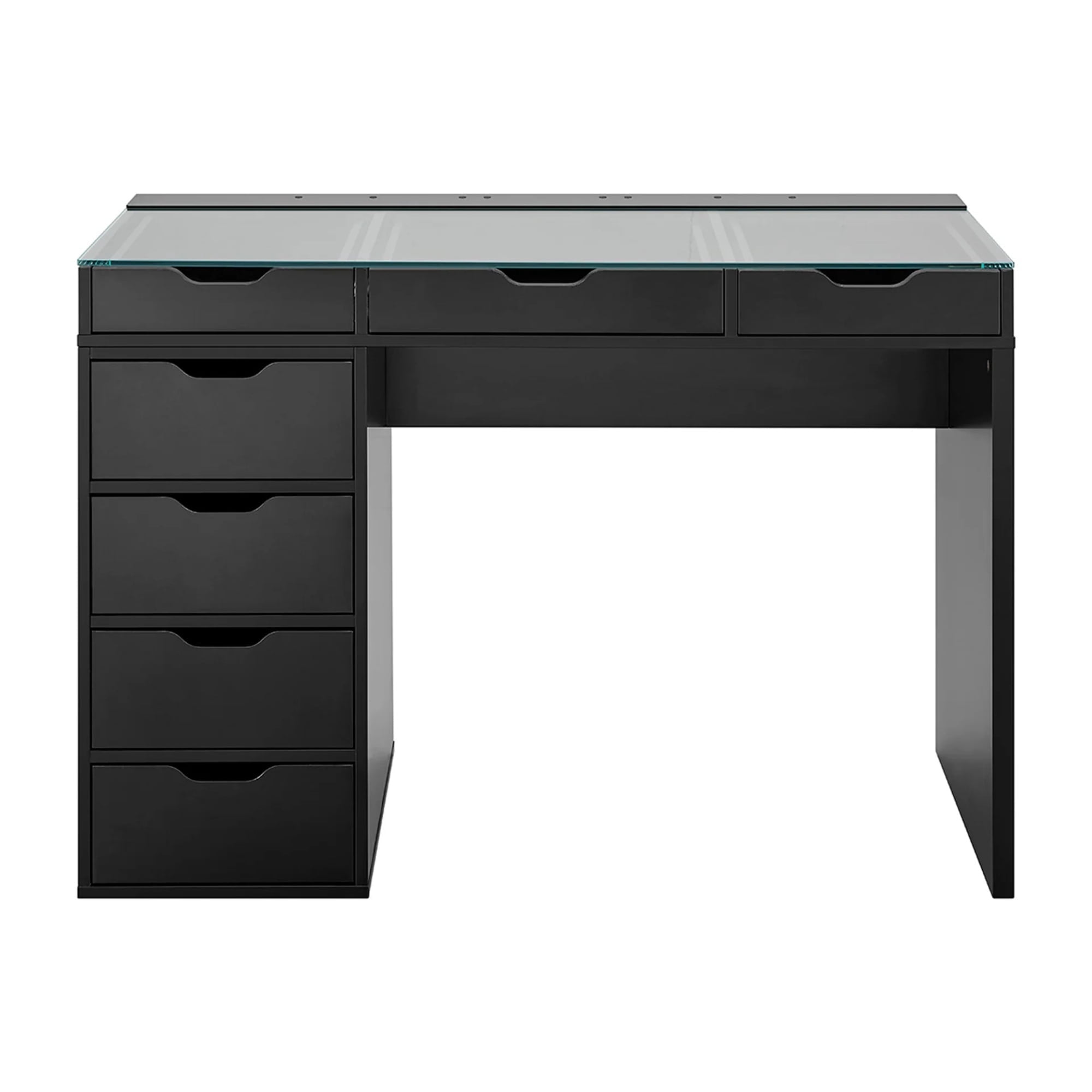 Impressions Vanity SlayStation Kendall Vanity Table with Clear Glass Top and Drawer Bundles