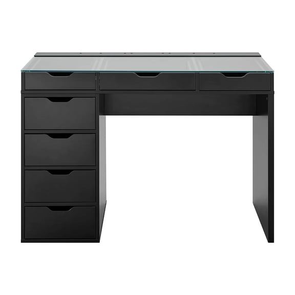 Impressions Vanity SlayStation Kendall Vanity Table with Clear Glass Top and Drawer Bundles