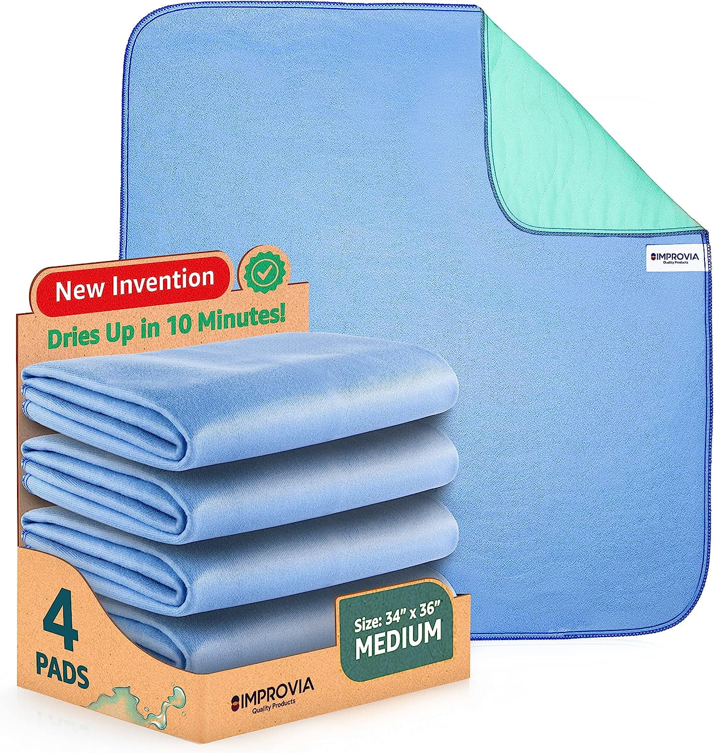 IMPROVIA Reusable Bed Pads for Incontinence in Adults, Kids, Elderly