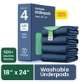 thumbnail image 1 of Improvia Washable Bed Pads for Incontinence, Waterproof Reusable, 18 x 24 in, 4-Pack (Navy & Green), 1 of 8