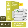 thumbnail image 1 of Improvia Washable Bed Pads for Incontinence, Waterproof Reusable, 18 x 24 in, 4-Pack (White & White), 1 of 8