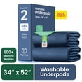 thumbnail image 1 of Improvia Washable Bed Pads for Incontinence, Waterproof Reusable, 34 x 52 in, 2-Pack (Navy & Green), 1 of 8