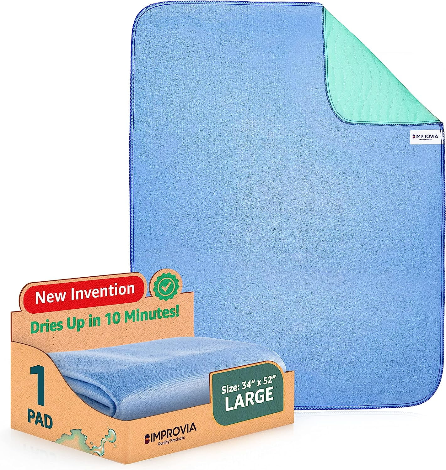 IMPROVIA Washable Bed Pads Heavy Absorbency Reusable Incontinence Pads