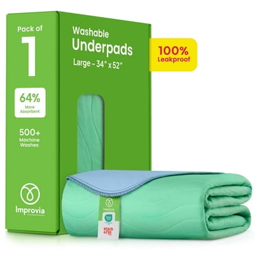IMPROVIA Washable Bed Pads Heavy Absorbency Reusable Incontinence Pads, 34" x 52”