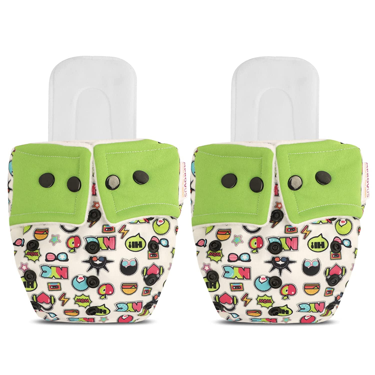 IMPROVUS 100 Cloth Diapers for Babies (03 Years), Reusable, Washable & Adjustable Nappies Snap