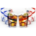 thumbnail image 1 of IMPULSE! Crazy Colored Swirl Drinking Glass Cups, Set of 6 (3 Red & 3 Blue, Rocks) - Transparent, 12oz Capacity - Colored Drinking Glasses, Cocktail Glassware for Whiskey & Mixed Drinks, 1 of 9