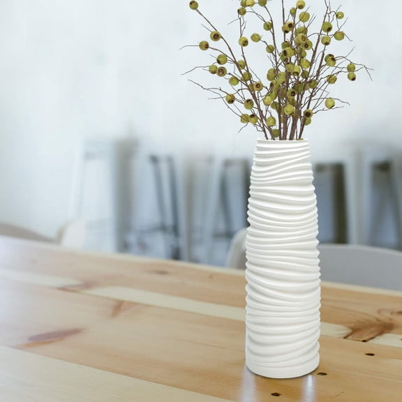 IMPULSE! Simply Modern Nordic Vase in White - Medium Floor & Table Vase for House Decor, Flowers, Living Room Décor