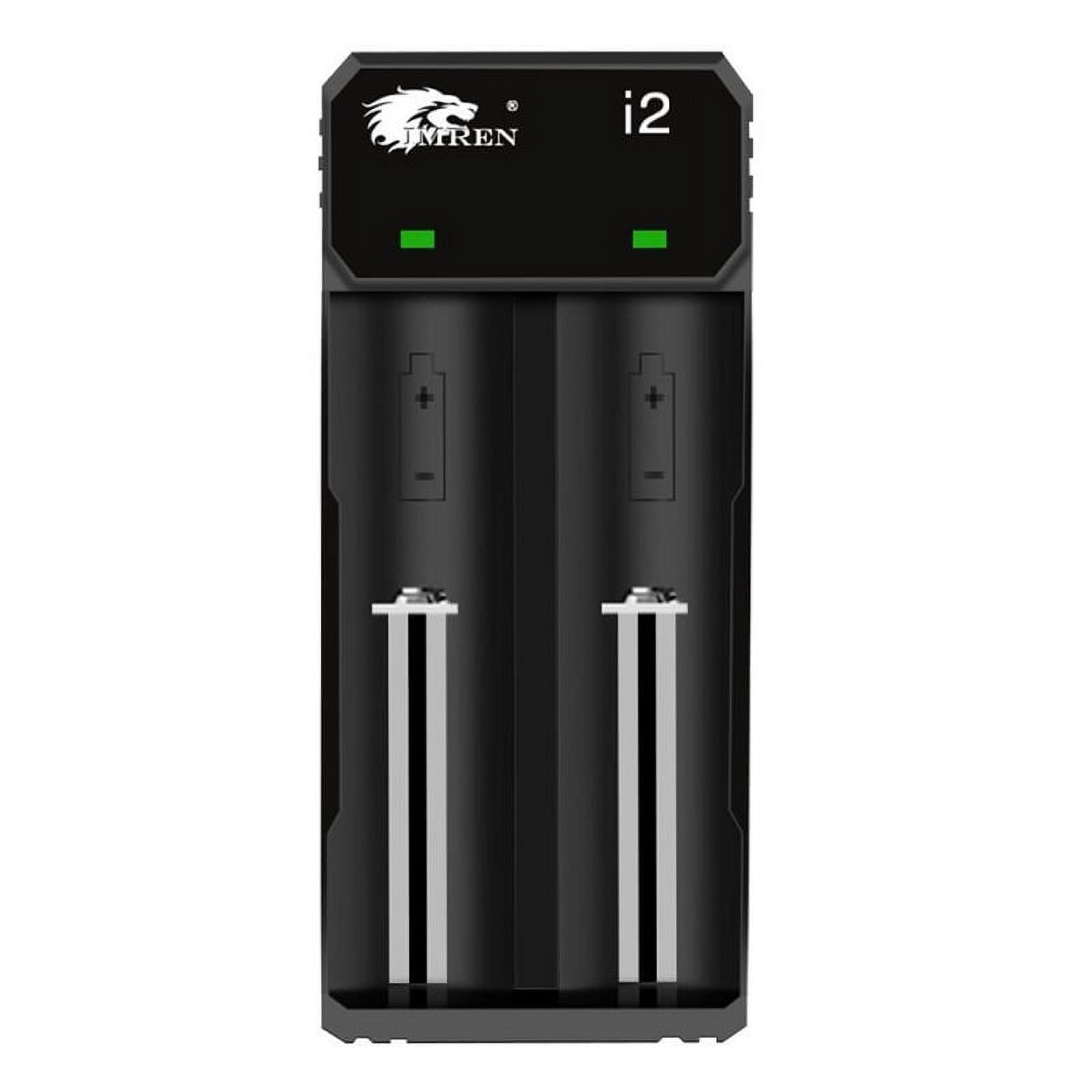 IMREN i2 Intelligent 2 Bay 18350 18500 18650 20700 21700 26650 Rechargeable Battery Charger