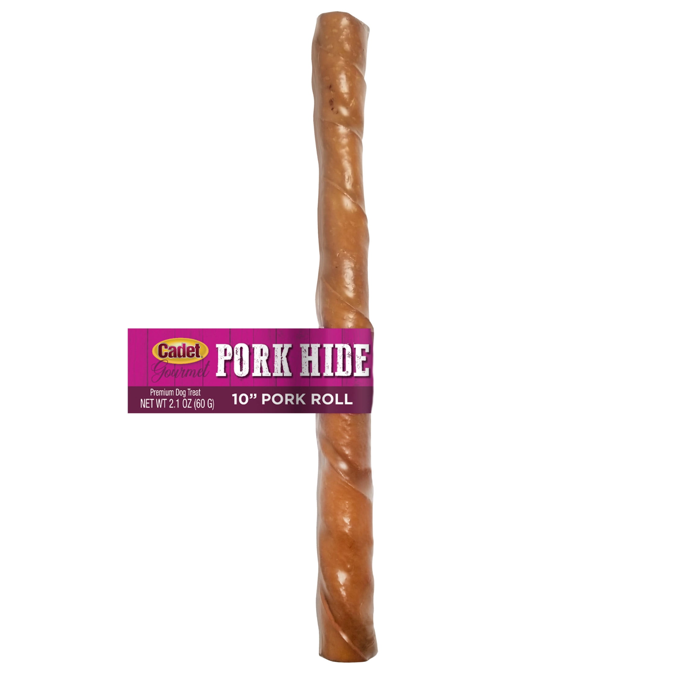 Cadet Gourmet Dog Treats Pork Hide Twists Dog Chew Sticks, 10 Inch, 1 Count