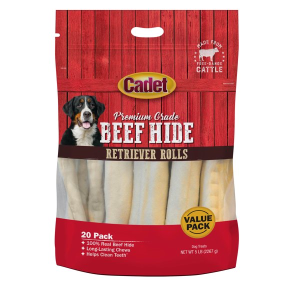 Cadet Premium Grade Beef Hide Knotted Bone 6 Inch (4 Count)
