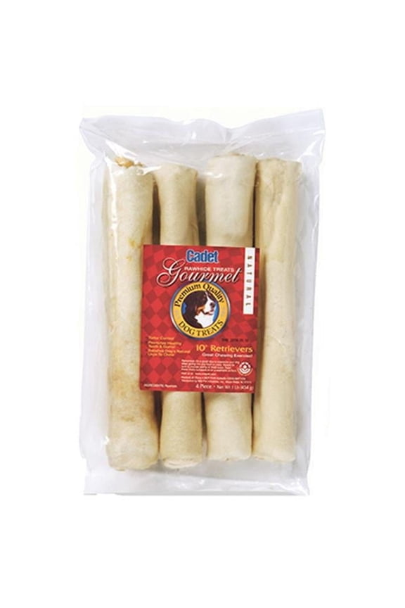 IMS Trading 10004 10 in. Beef Natural Rawhide Bone - 4 Pack