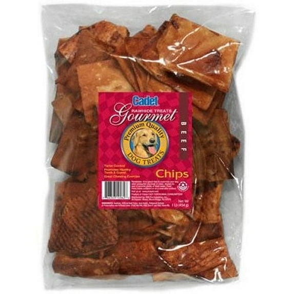 IMS Trading 10062-16 Gourmet Dog Treats, Rawhide Chips, Beef, 1-Lb