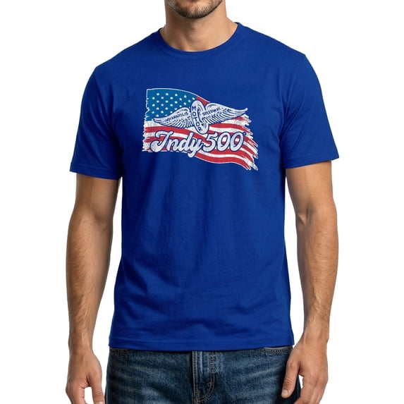 Icon Sports Officially Licensed Indianapolis 500 Cotton T-Shirt – Unisex Adult - IMS777CT Blue M