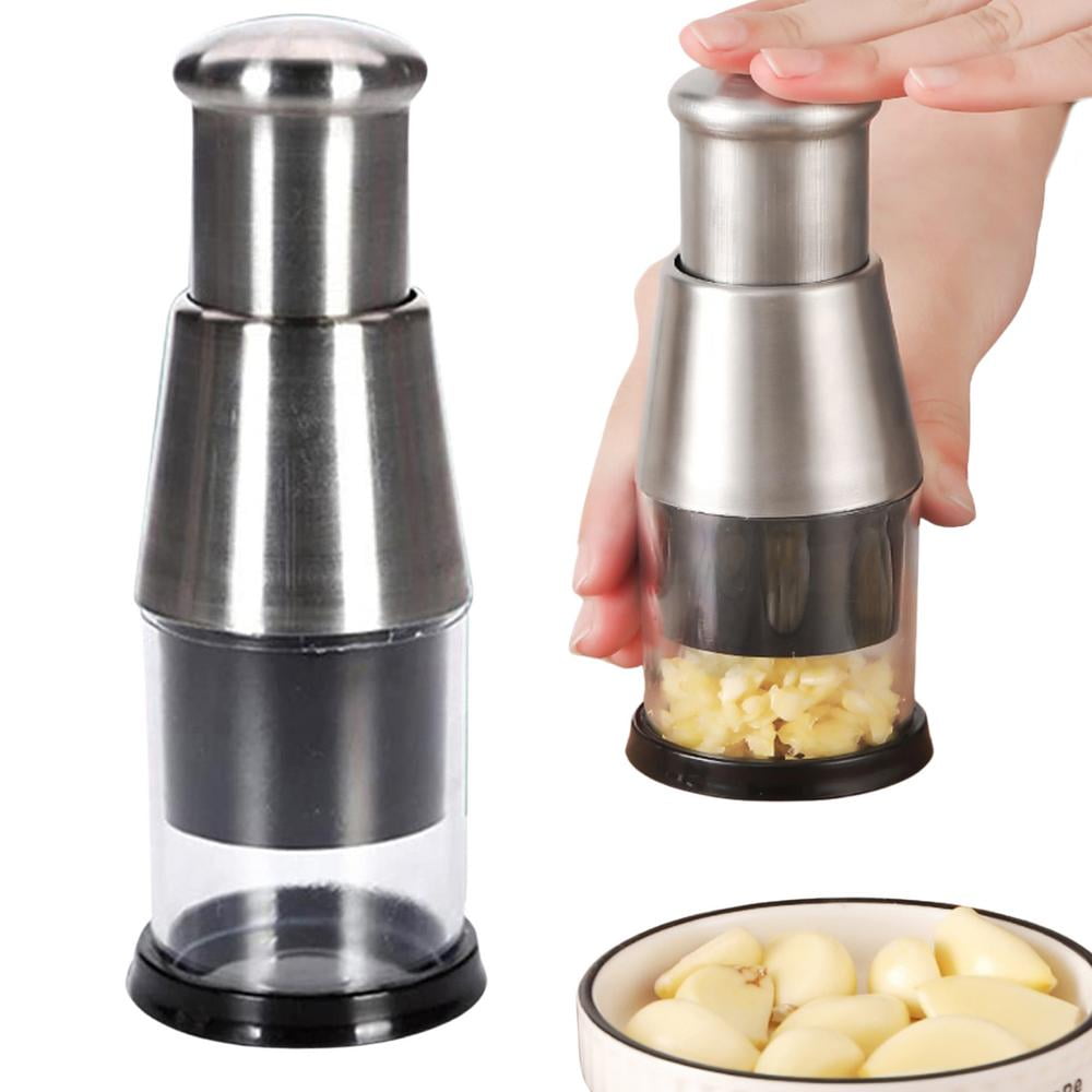 Garlic Chopper Stainless Steel Garlic Press Crusher Manual Food Processor  Dicer Mixer Kitchen Vegetable Slicer for Onion Peppers