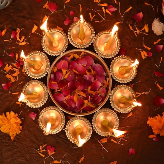 IMTRA FASHION Decorative Diya Shape Urli Bowl Handcrafted Tea Light Candle Holders Floral Display Home Décor