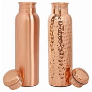 IMTRA FASHION Pack of 2 Pure Copper Drinking Water Bottle Leak Proof 32 Oz/950 ml Boosts Immunity for Sports, Travel & Daily Use