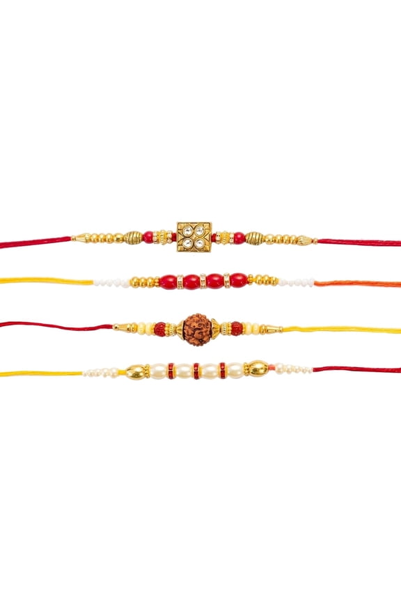 Rakhi For Brother Traditional Rudraksha Beads & Rakshabandhan Bracelet For Bhaiya