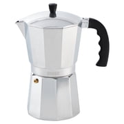 IMUSA 12-Cup Stovetop Espresso Maker, Cast Aluminum Coffee Maker, Cuban Coffee Brewer, Moka Pot Style, Portable Coffee Maker for Home, Camping, or Travel