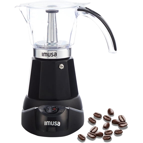 IMUSA 6 or 3 Cup Electric Espresso Maker Black Coffee Machine for Cuban Coffee, Moka and Espresso Drinks