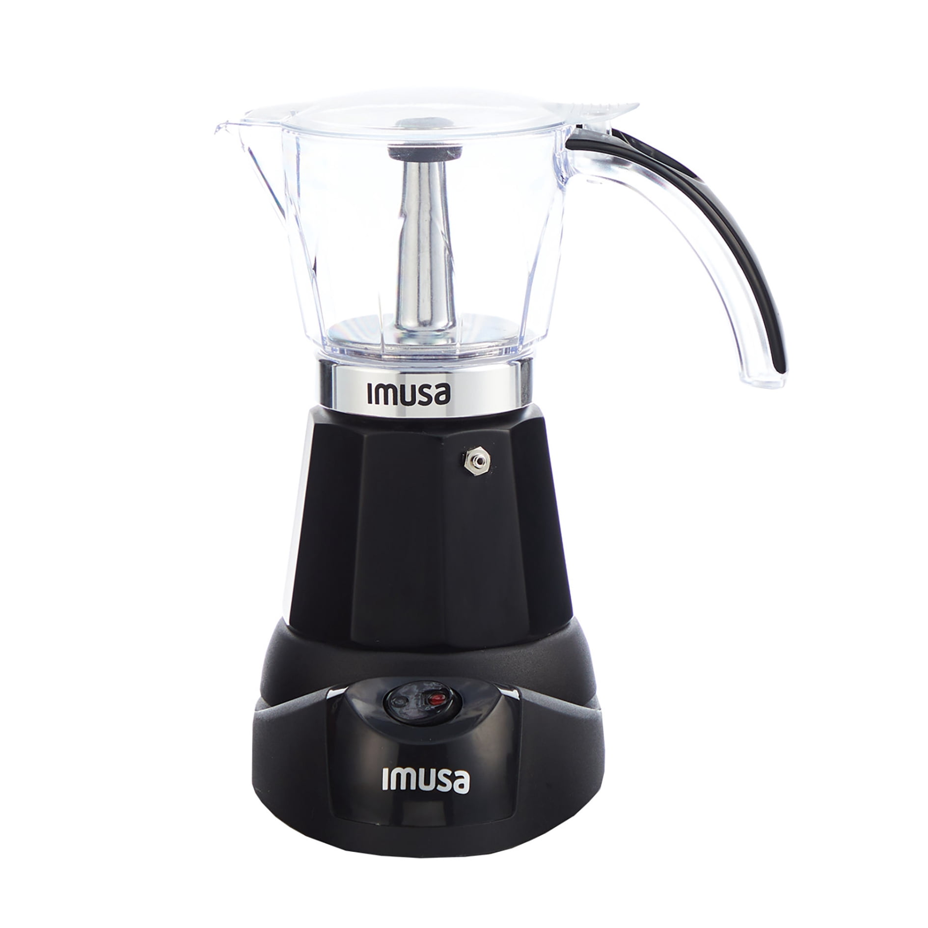 IMUSA 6 or 3 Cup Electric Espresso Maker with Cool-touch Handle, Black