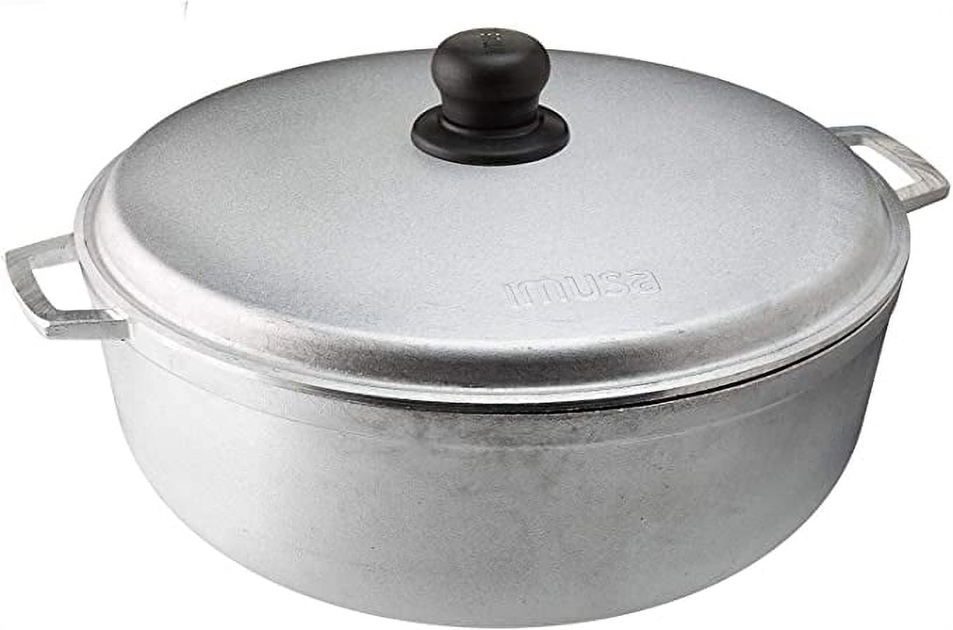 IMUSA Oven Safe Cast Aluminum Dutch Oven, Silver