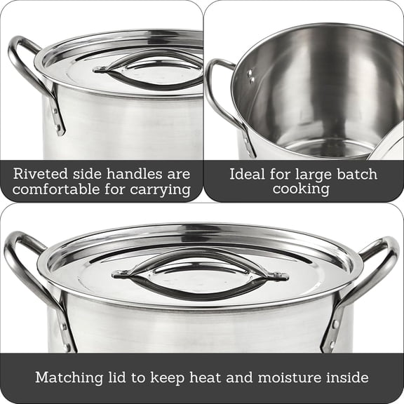 IMUSA Stainless Steel Stock Pot with Lid, 20 Quart, Silver