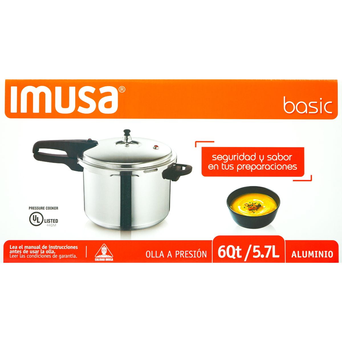  IMUSA USA 22Qt Jumbo Stovetop Pressure Cooker with Regulator  and Side Handles, Silver: Home & Kitchen