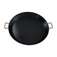 IMUSA USA 10" Carbon Steel Coated Nonstick Paella Pan, Black, Red