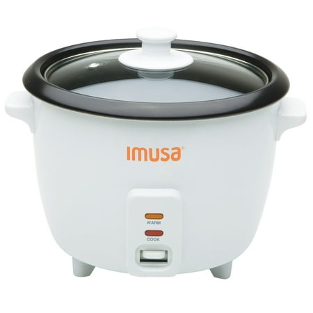 IMUSA USA 3 Cup Cooked Electric Non-Stick White Rice Cooker