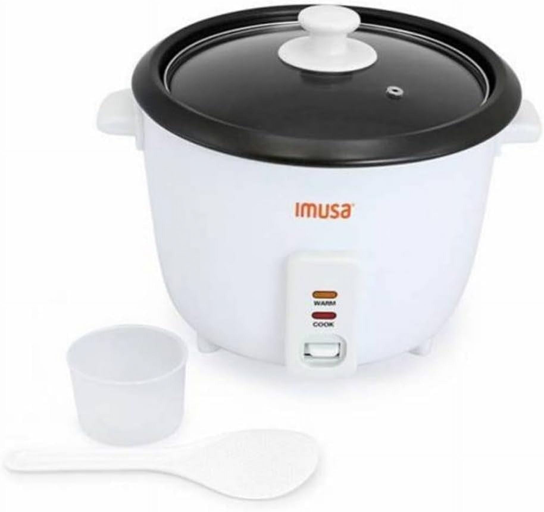 IMUSA USA GAU-00012 Electric Nonstick Rice Cooker 5-Cup (Uncooked) 10-Cup (Cooked), White