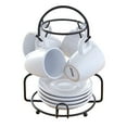 thumbnail image 1 of IMUSA 8pc Stoneware 3oz Espresso Set with Rack, White, 1 of 7