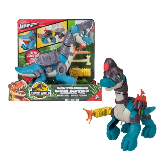 Imaginext Jurassic World Set with Search & Explore Brachiosaurus, 5 Accessories including Launcher