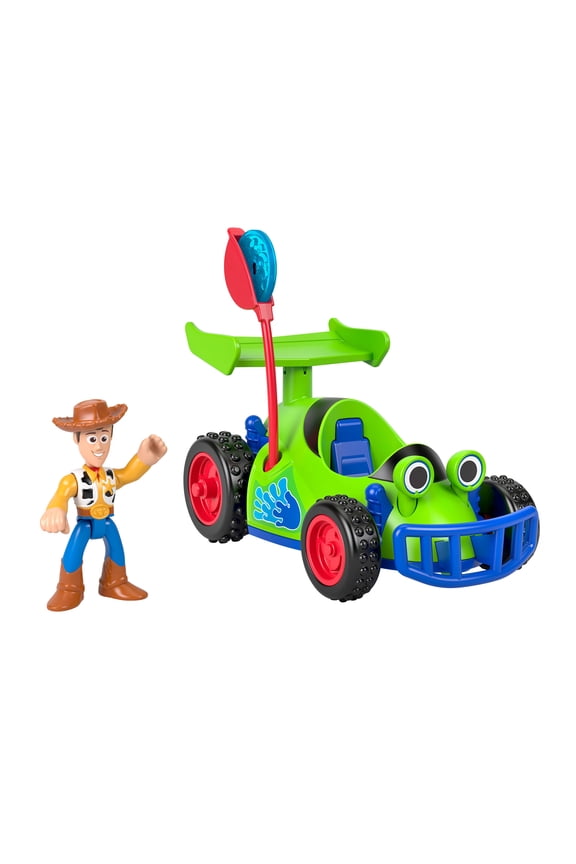 Disney and Pixar Toy Story Imaginext Playset with Woody and Remote Control Vehicle with Projectiles