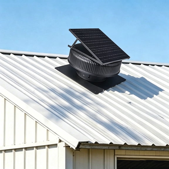 IMagacFun 12" Adjustable Solar Attic Vent Fan, 42W Dual Power Exhaust Fan with Remote 3 Speed Control, MPPT Controller, Auto Start Above 25°C, 1200 CFM Ventilator for Roof Garage Warehouse