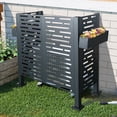 thumbnail image 1 of IMagacFun 4x1.84x4 Air Conditioner Fence Outdoor Privacy Screen Panels Metal Privacy Fence Cover 3-Fence Panels, 1 of 8