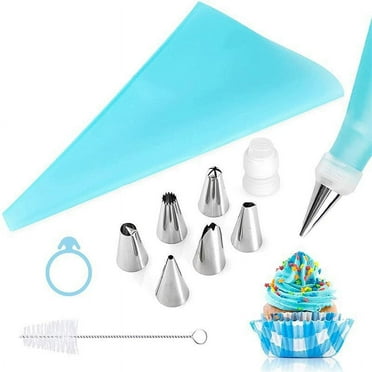 IMossad 10-Piece Cake Decorating Piping Tips Set with Cream EVA Piping Bags, Stainless Steel Nozzles, Ideal for Baking and Cake Decoration