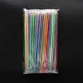 thumbnail image 1 of IMossad 100 Pack Plastic Drinking Straws, 12.5" Extra Long Bendable, BPA-Free Multi-Colored Striped, 6mm Diameter, for Hot & Cold Drinks, Parties, Home, Bar, 1 of 6