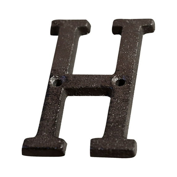 IMossad 3 Inch House Letter, Address Letter for Outdoor Signs, Cast Iron Metal Number, Vintage Solid Metal Mailbox Letter Number, Black Home Letter H