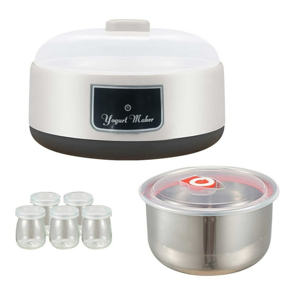 IMossad 36 Hour Yogurt Maker,1.2L Automatic Digital Yoghurt Maker Machine with inner container & 5 Measuring Cups, Stainless Steel Design for Home Use